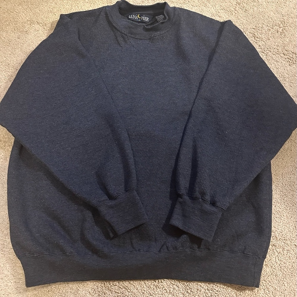 Luna Pier Blue & Grey Pullover Sweater Polyester/Cotton Blend.  Size XL